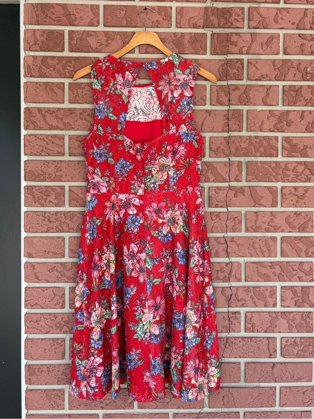 Kensie Red Floral Fit-and-Flare Dress